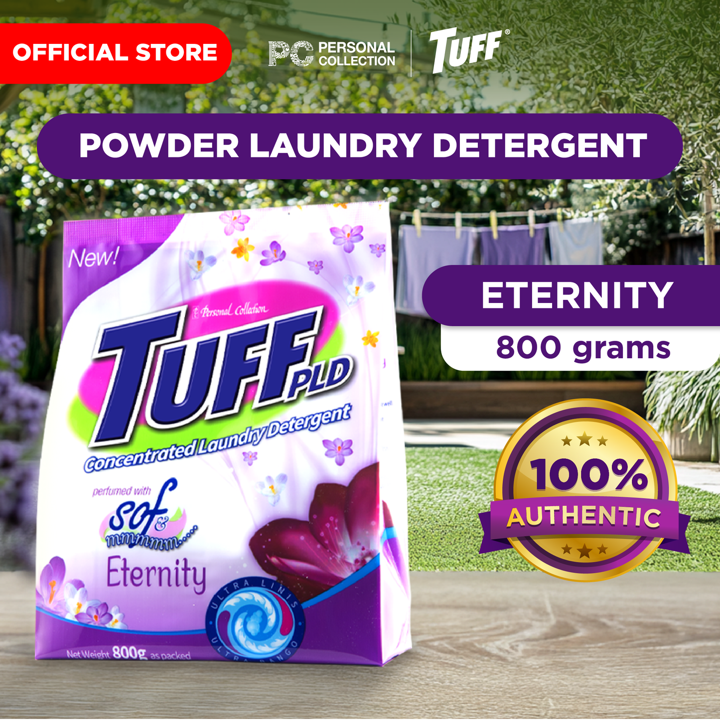 Tuff PLD With Eternity 800 g Concentrated Powder Detergent