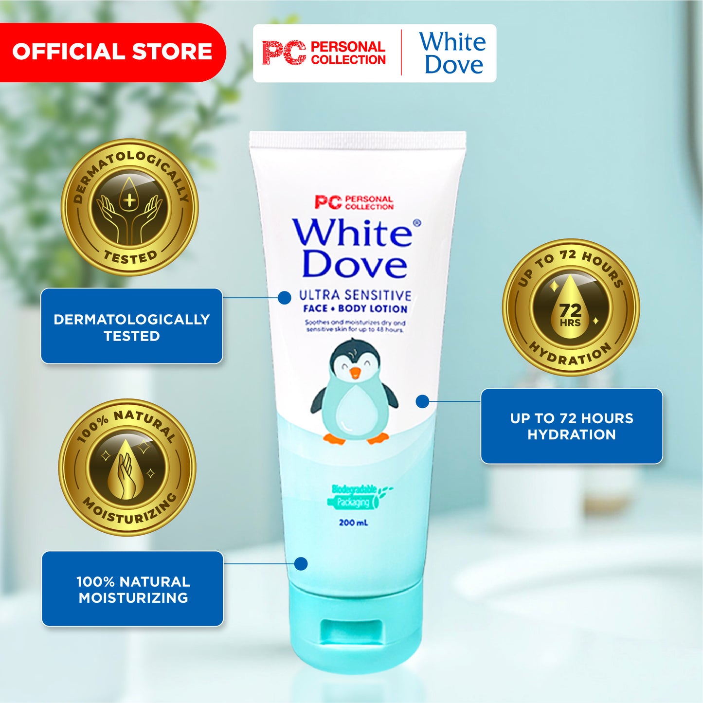 WHITE DOVE ULTRA SENSITIVE FACE + BODY LOTION 200ML