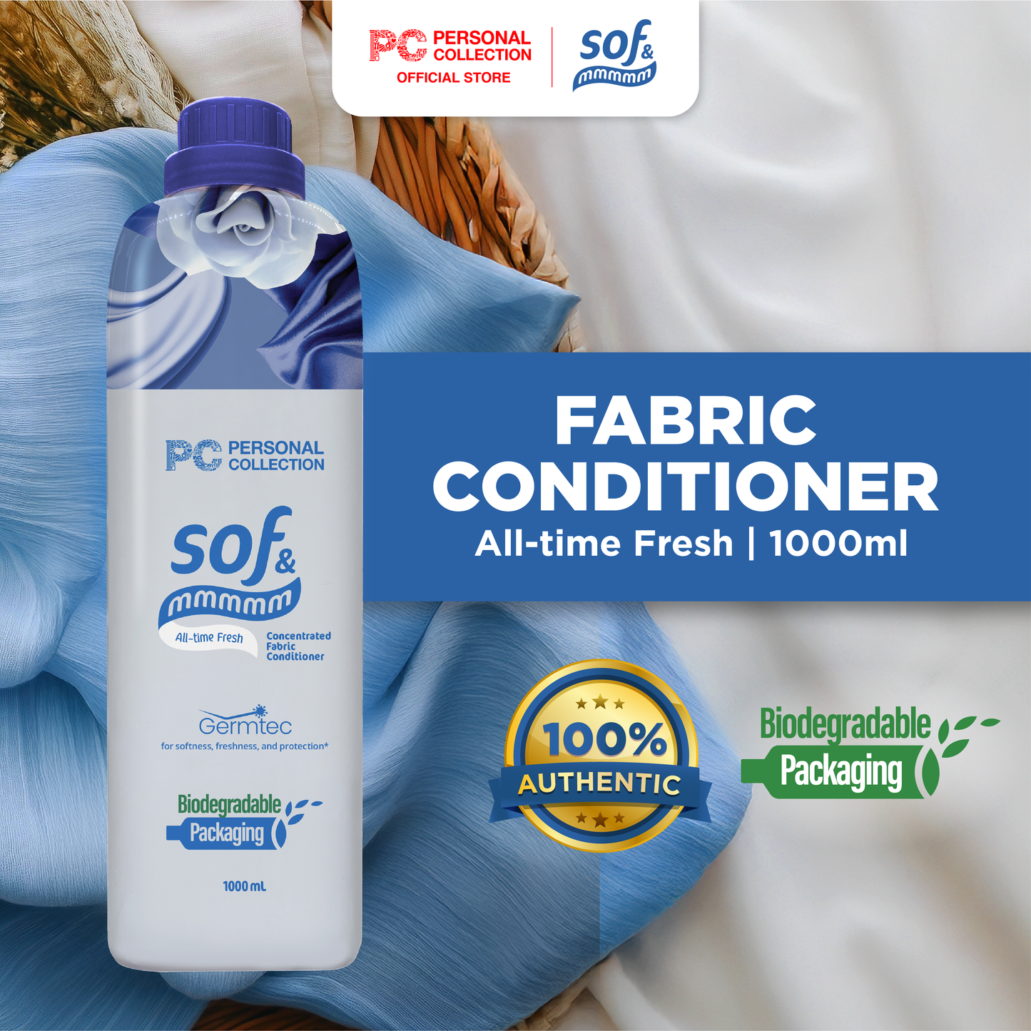 sof & mmmmm All-time Fresh Concentrated Fabric Conditioner 1000 mL
