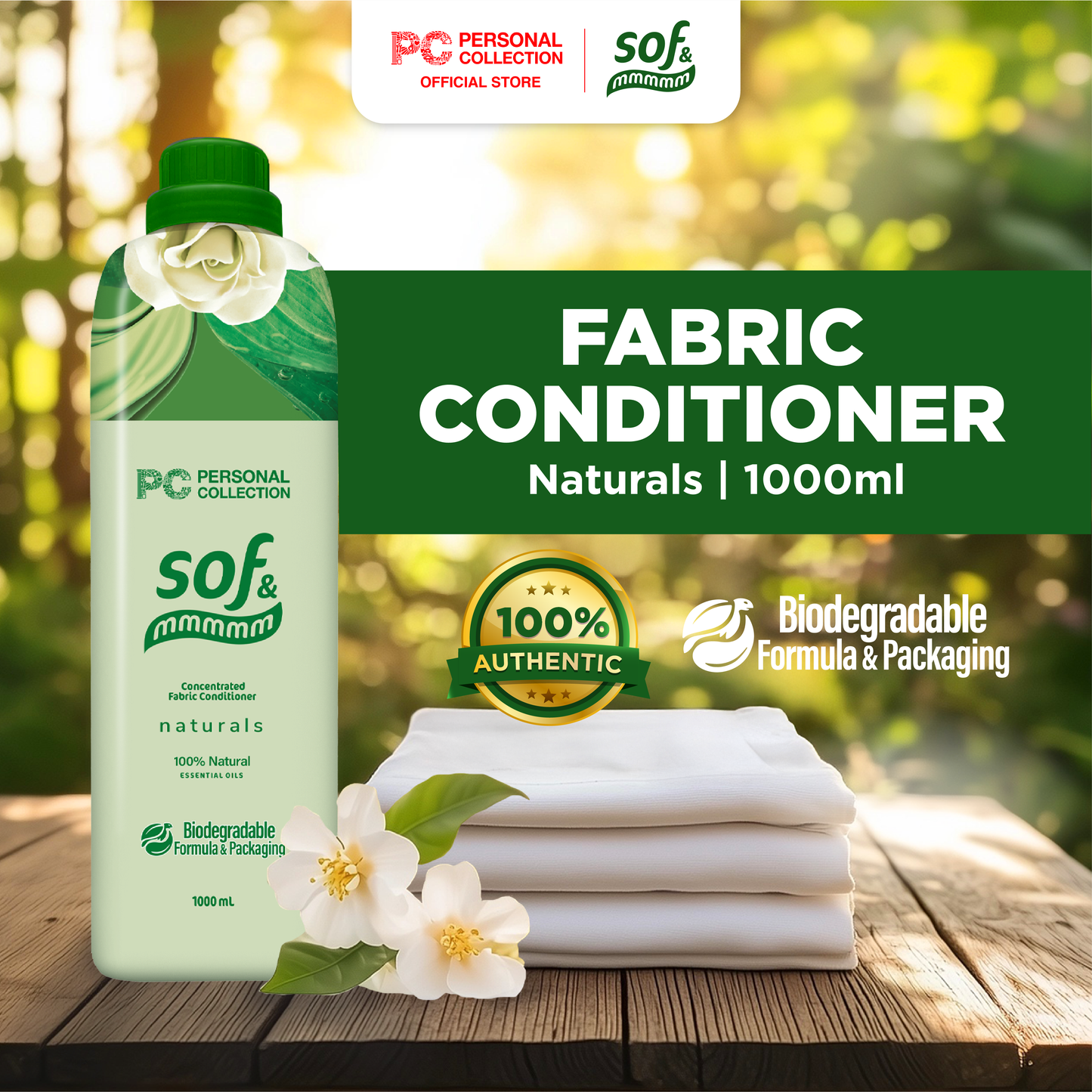 sof & mmmmm Naturals Concentrated Fabric Conditioner 1000 mL
