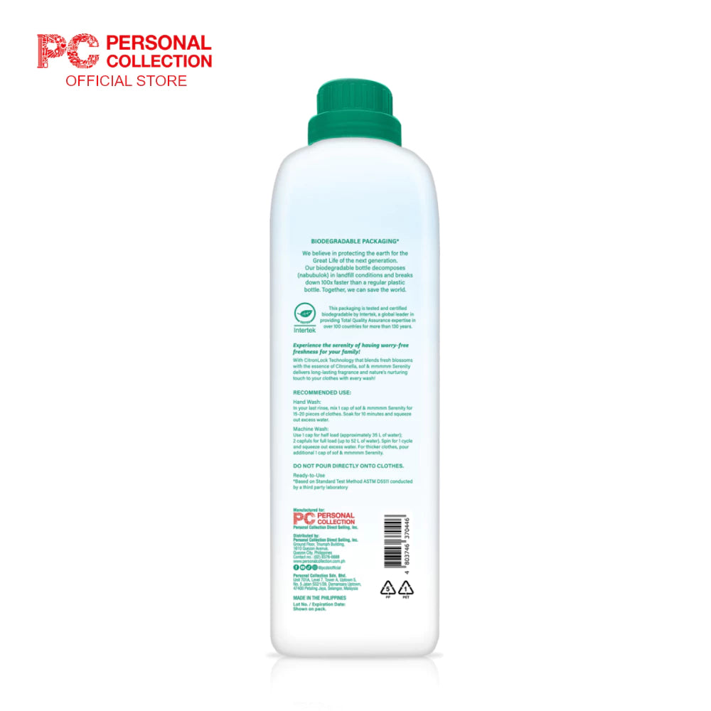 sof & mmmmm Serenity Concentrated Fabric Conditioner 1000ml