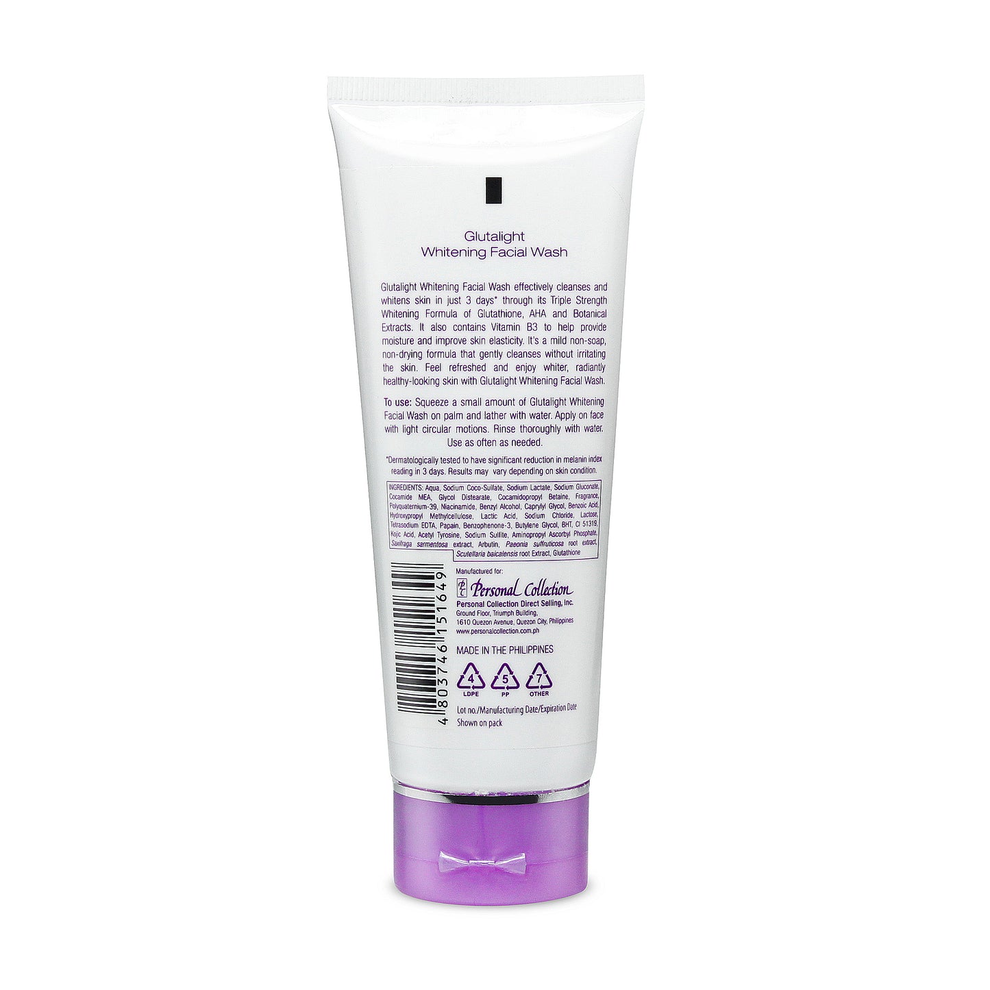 Glutalight Triple Strength Whitening Facial Wash 100 mL