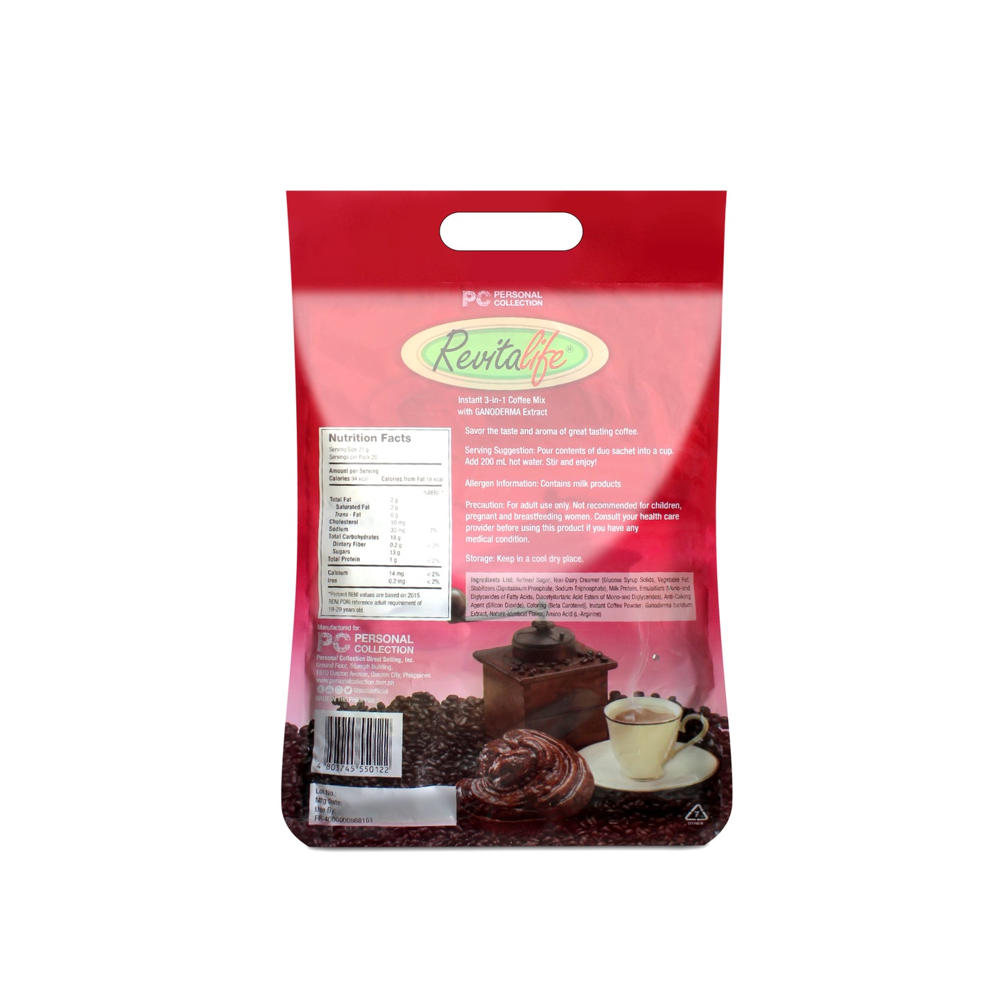 Revitalife Ganoderma 21g x 20 duo sachets/pouch