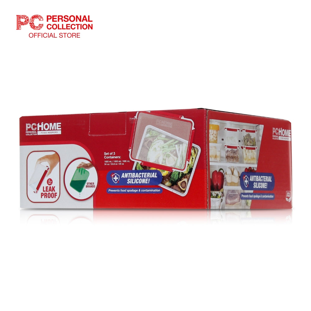 PCHome Food Keepers PP 3pc set RED Personal Collection