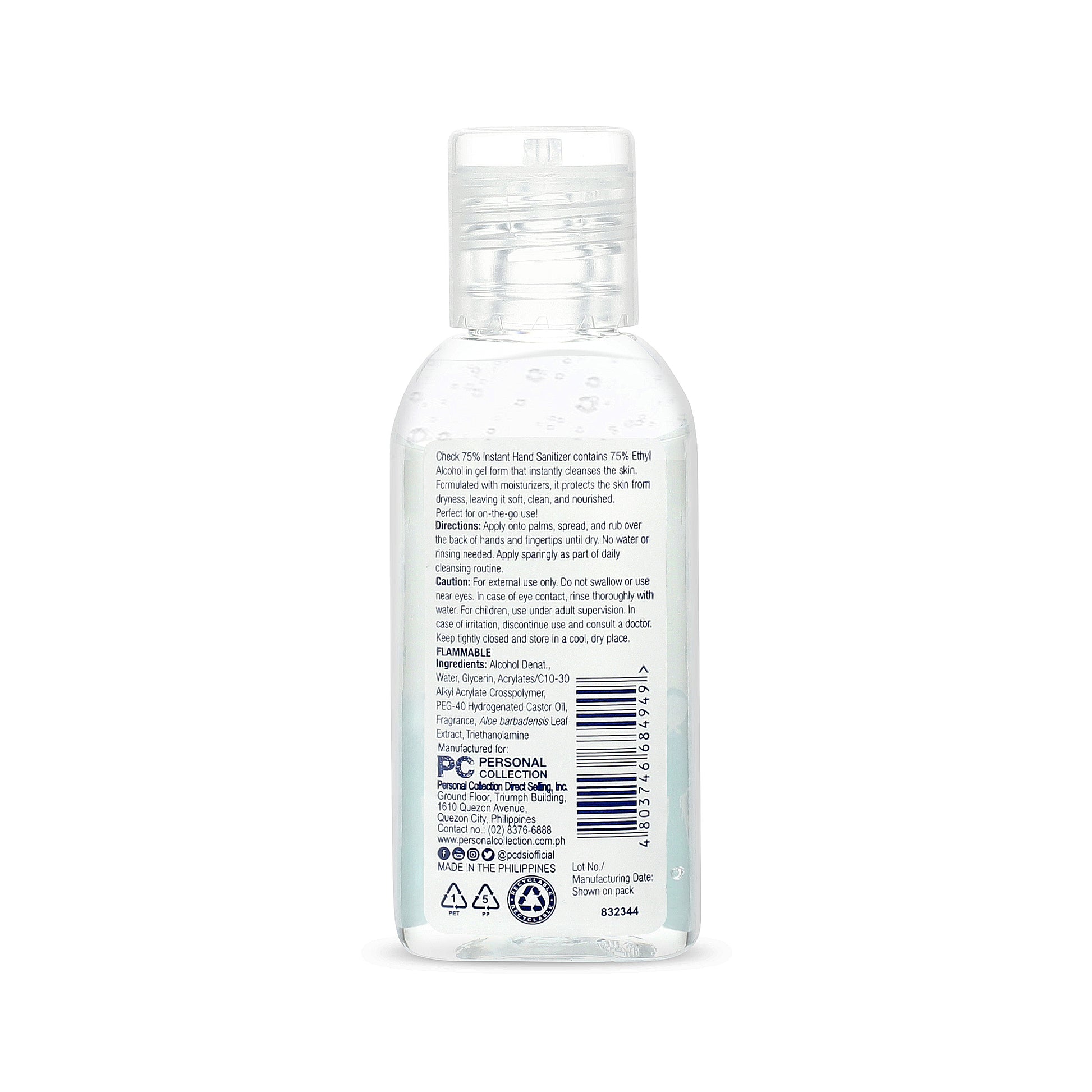 Check 75% Instant Liquid Hand Sanitizer 50ml – PC Starter