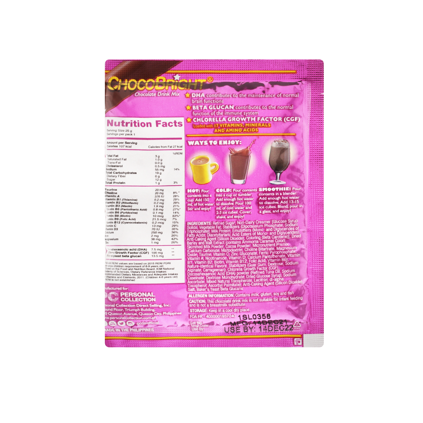 ChocoBright 25g x 12 sachets/bag