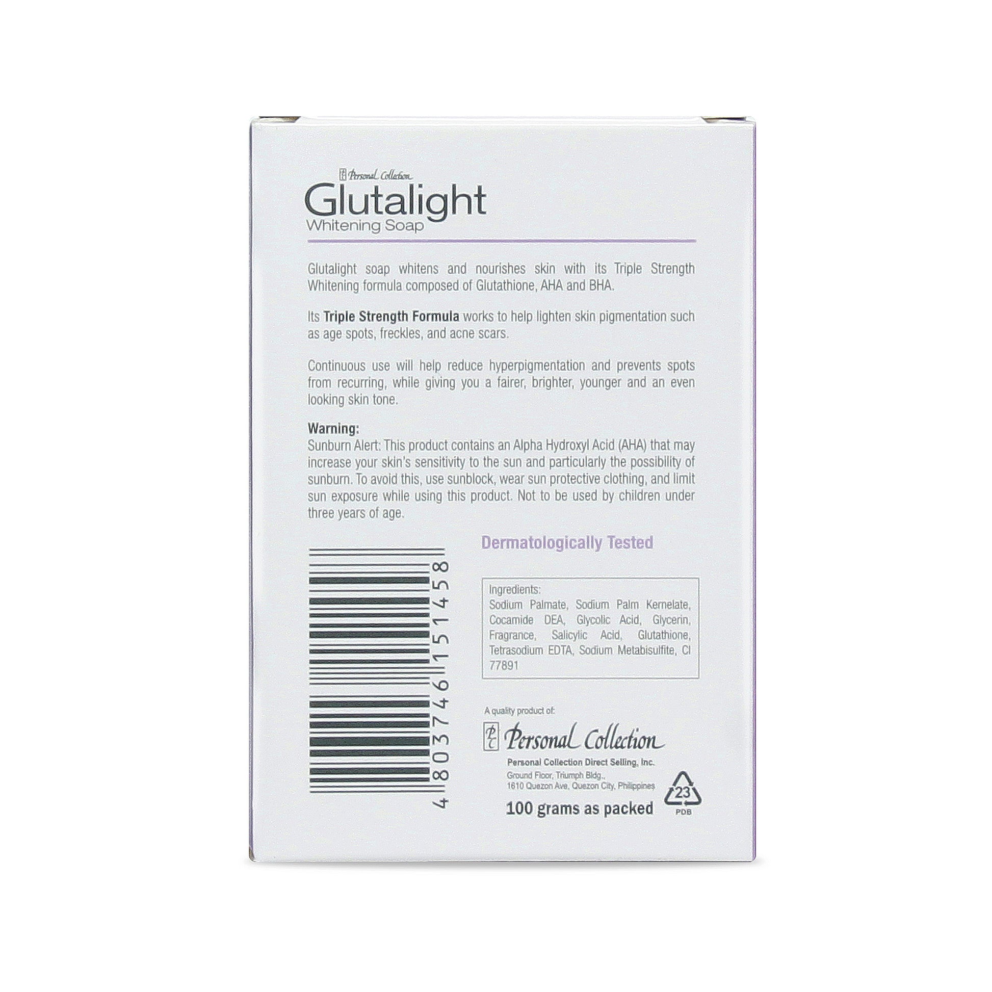 Glutalight Whitening Soap 100 g PC Starter Glutalight Whitening Soap 100 g PC Starter