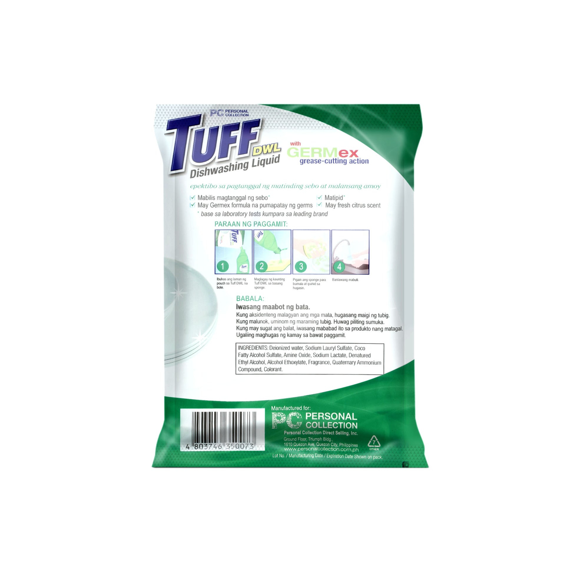 Tuff Dishwashing Liquid with Germex 200 mL – PC Starter