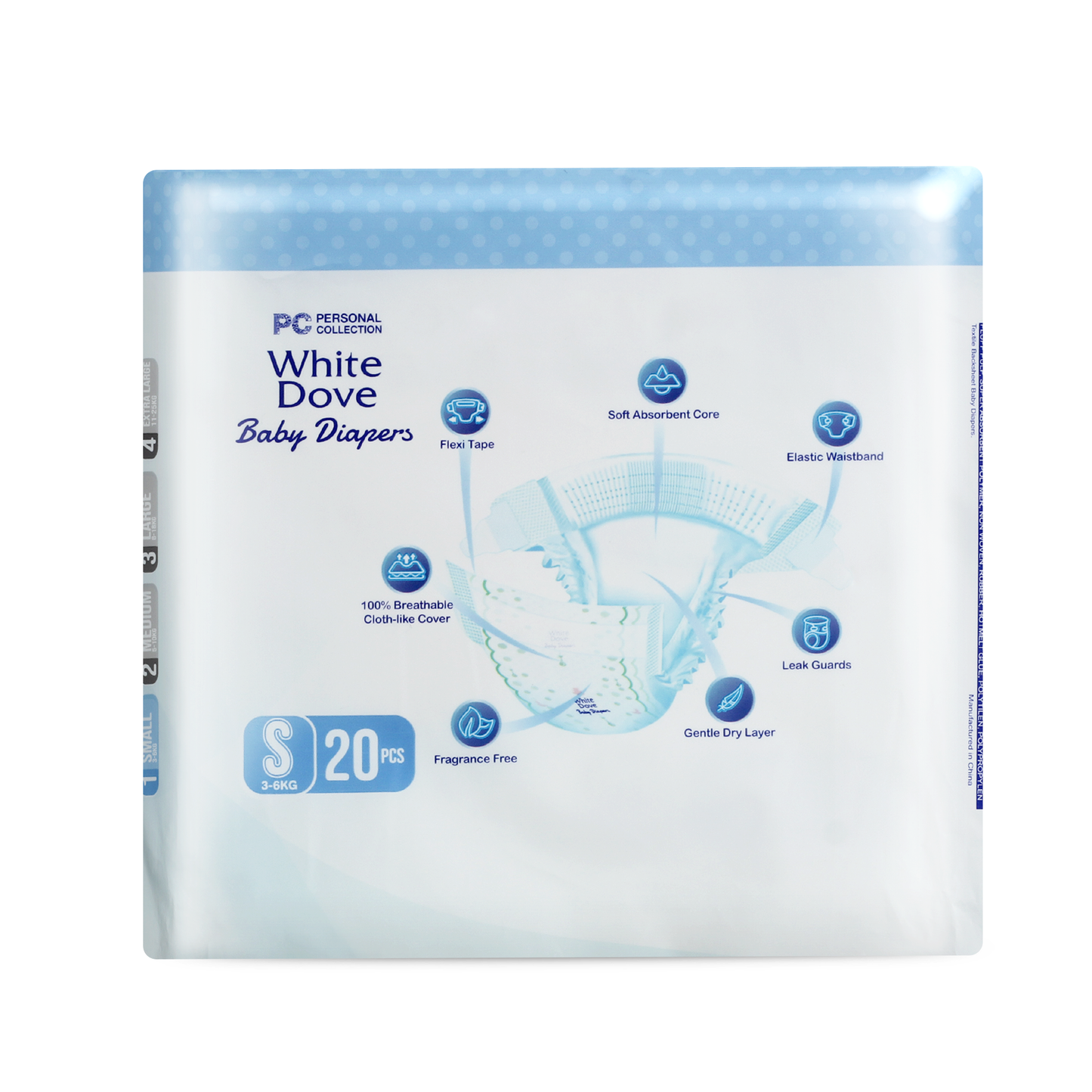 White Dove Baby Diaper Small Pack of 20's