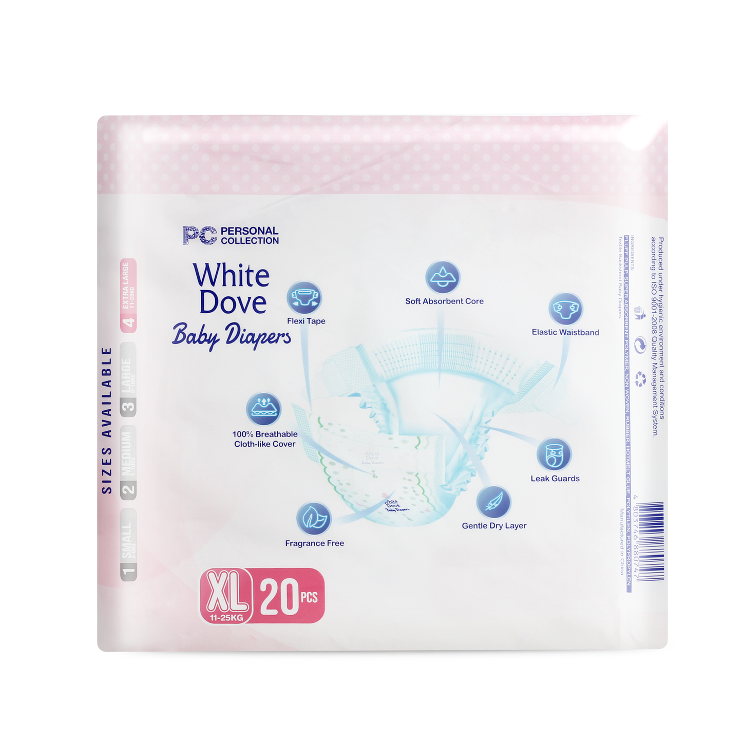 White Dove Baby Diaper Extra Large Pack of 20's