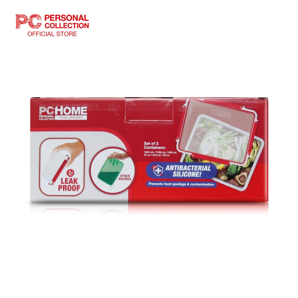 PCHome Food Keepers PP 3pc set RED Personal Collection