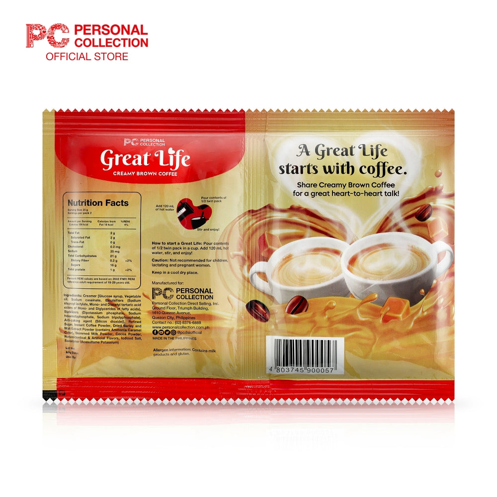 Great Life Instant Coffee Brown (Twin Pack) 10s
